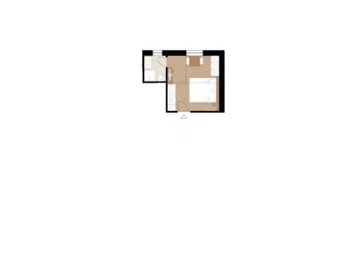 a floor plan of a house with a fireplace at Apartment Steinach in Lagundo