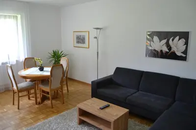 a living room with a couch and a table at Apartment Lukas Huber in Brunico