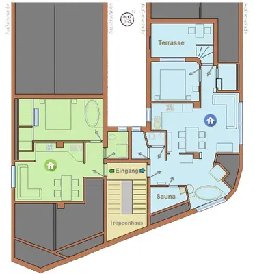 a floor plan of a house at viaDolceVita - Grüne Gästewohnung in Lana