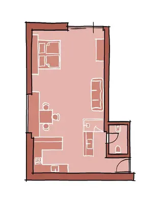 a vector drawing of a floor plan of a house at Kandlerhof in Bolzano