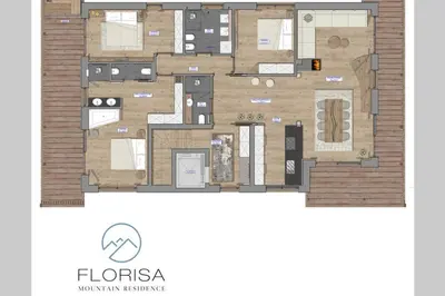 a floor plan of a apartment in a building at Florisa Mountain Penthouse in San Vigilio Di Marebbe