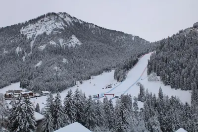a snow covered mountain with a ski slope at CHALET NORA in San Vigilio Di Marebbe