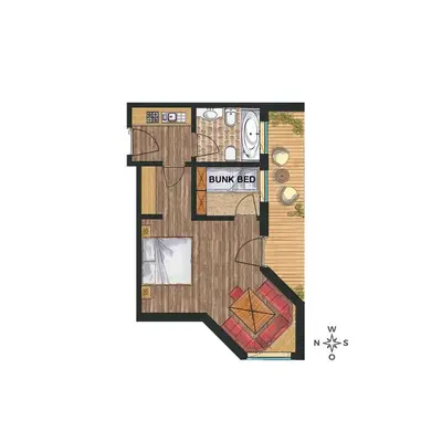 a floor plan of a condo with a large at Residence Ciasa Giardun in La Villa
