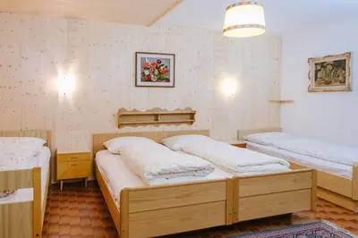 a bedroom with two beds in a room at Garni Fany in Colfosco