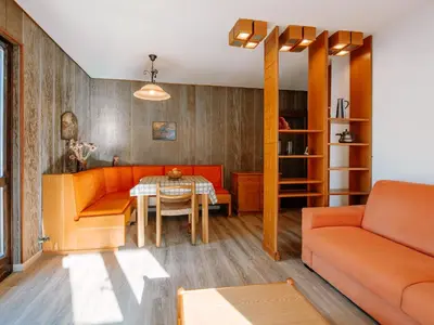 a balcony with a view of a snow covered mountain at Apartment Condominio al Parco-9 by Interhome in Canazei