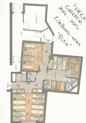 a drawing of a floor plan of a house at L'GROF - AL CONTE in San Martino in Badia