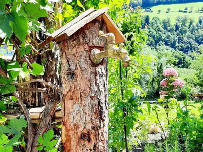 a tree with a faucet attached to a tree at Chalet Passeier - RIVER in Saltusio