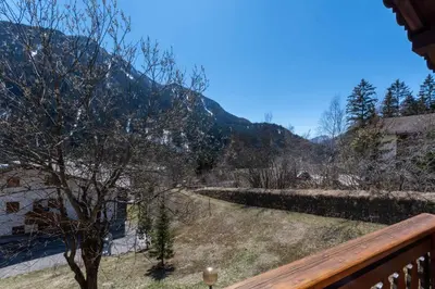 a balcony with a view of a mountain at Dimora al Villaggio in Campestrin