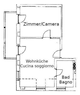 a floor plan of a house at Residence Bad Bergfall in Valdaora