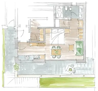 a drawing of a plan of a house at Chalet Dolecir in La Valle