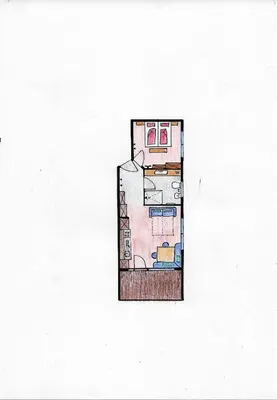 a drawing of a house at Residence Bergheim in Braies