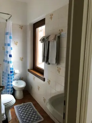a bathroom with a tub and a toilet and a sink at B&B Astor in Alleghe