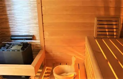 a sauna with a bowl in the inside of it at Park Hotel Sancelso in Bellamonte
