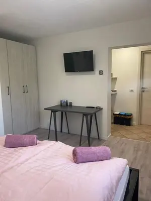 a bathroom with a sink and a shower at Al Tiglio Rooms in La Valle