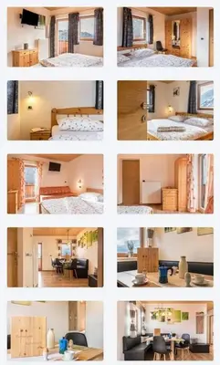 a collage of pictures of a room at Kehrerhof Urlaub auf dem Bauernhof in San Lorenzo di Sebato