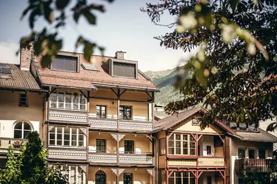 a large building with windows and roofs at Apartment 901 in Bressanone