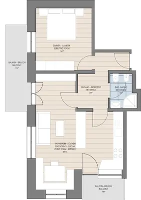 a floor plan of a building at Apartments Gana in La Villa