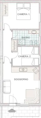 a floor plan of a house at Residence Peniè in San Vito di Cadore