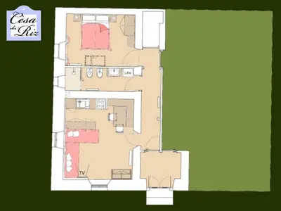 a floor plan of a house at Cesa da Riz in Colle Santa Lucia