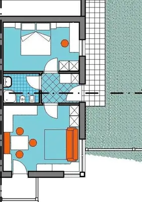 a floor plan of a house with at Lü de Rü in San Vigilio Di Marebbe
