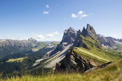 a view of the mountains from the top of a mountain at Apartments Diamant in Ortisei
