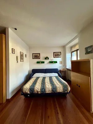 a bedroom with a bed in a room at Panoramic apartment 71 in San Martino di Castrozza