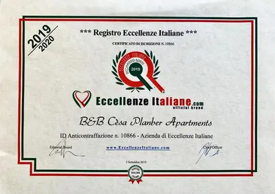 a certificate of eligibility for a federal cashurer application at B&B Cèsa Planber Mountain View SKI-IN SKI-OUT in Canazei