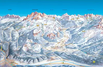 a drawing of a mountain with snow at Residence Casa Cavalese in Cavalese