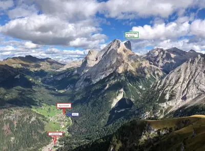 a view of a mountain range with mountains at A un passo dagli impianti - Penia di Canazei in Penia