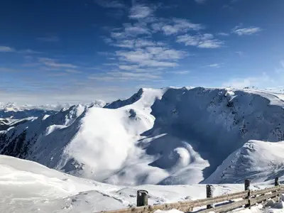 a snow covered mountain range with snow covered mountains at MOUNTAIN RESIDENCE ALPENHOF - company Hotel Alpenhof KG sas der Gasser Renate in Bressanone