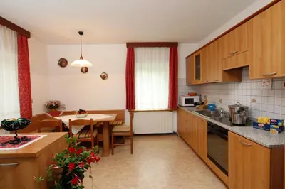 a bathroom with a shower and a toilet and a sink at Appartamenti Lezuo Iris in Arabba
