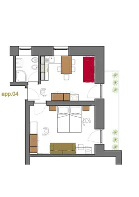 a floor plan of a house at Residence Haus Ragen in Brunico
