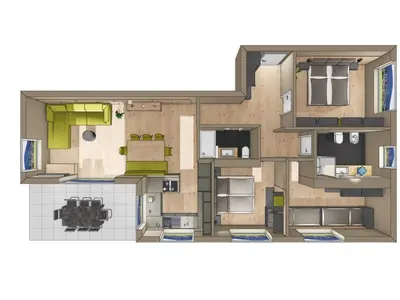a drawing of a floor plan of a house at Rienz Alpine City Lofts in Brunico
