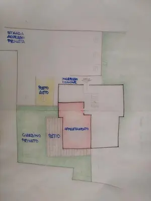 a drawing of a floor plan of a building at Tabiá sui Prá - appartamento monolocale Anna in Falcade
