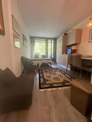 a living room with a couch and a table at Mazzin Raggio di Sole in Campestrin