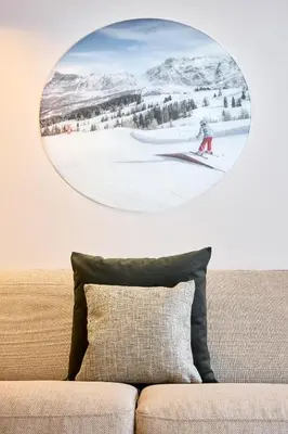 a picture of a person skiing in the snow in a circle at Movi Family Apart-Hotel ****s in Corvara in Badia