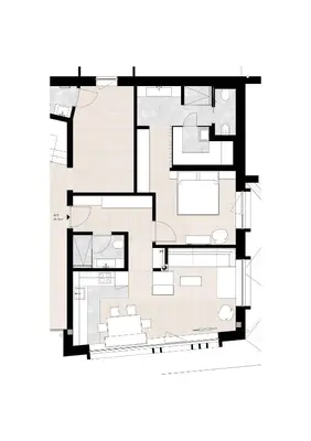 a floor plan of a house at Residence Chalet L'Salvan in Selva di Val Gardena