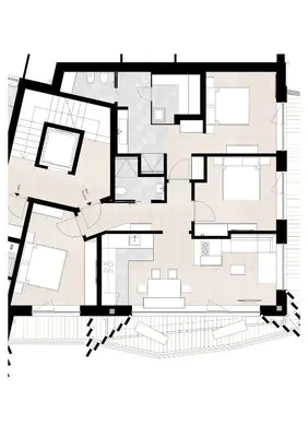 a floor plan of a house at Residence Chalet L'Salvan in Selva di Val Gardena