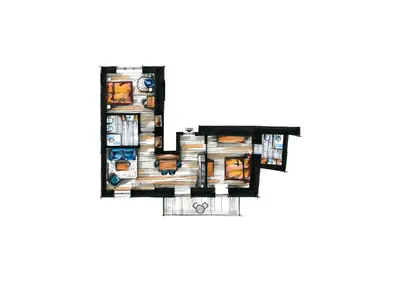 a rendering of a floor plan of a house at Ansitz Montani Eppan in Appiano sulla Strada del Vino