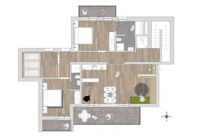a floor plan of a house at Ferienwohungen Gamper in Tirolo