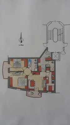 a drawing of a floor plan of a house at La Odles in Selva di Val Gardena