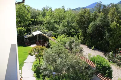 an overhead view of a garden with bushes and trees at Garni Raffein in Lana