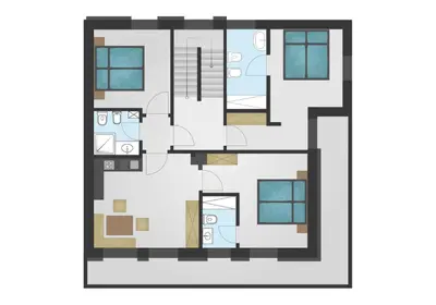 a detailed floor plan of a house illustration at Ciasa de Lenz in San Cassiano