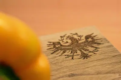 a picture of a snowflake on a piece of wood at Ciüf de Munt in Badia