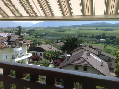 a view from a window of a town with fields at Appartement Marlene in Appiano sulla Strada del Vino