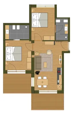 a floor plan of a house at Oberzerod Apartments in Siusi