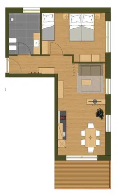 a floor plan of a house with at Oberzerod Apartments in Siusi
