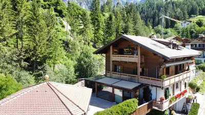 an aerial view of a house in the mountains at Schneiderhaus in Bagni di Lavina Bianca
