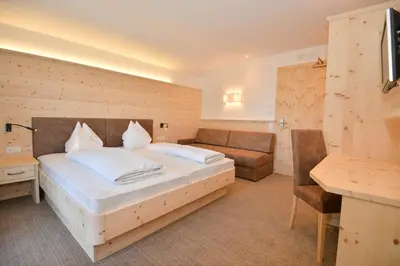 a bathroom with a shower and a sink at Hotel Fernblick in Bressanone