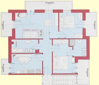 a floor plan of a house at Casa Azzurra in Pozza di Fassa